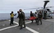 Helicóptero da Marinha resgata tripulante de navio pesqueiro espanhol